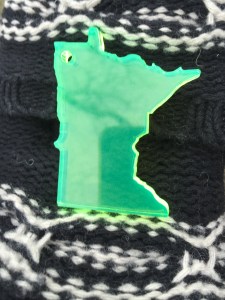 State of Minnesota on a mitten.
